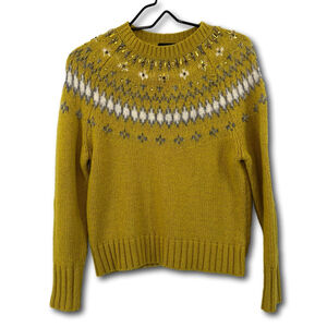 J. Crew Factory Chartreuse Fair Isle Sweater